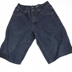 South Pole Blue Denim shorts/jorts with skulls on back pockets